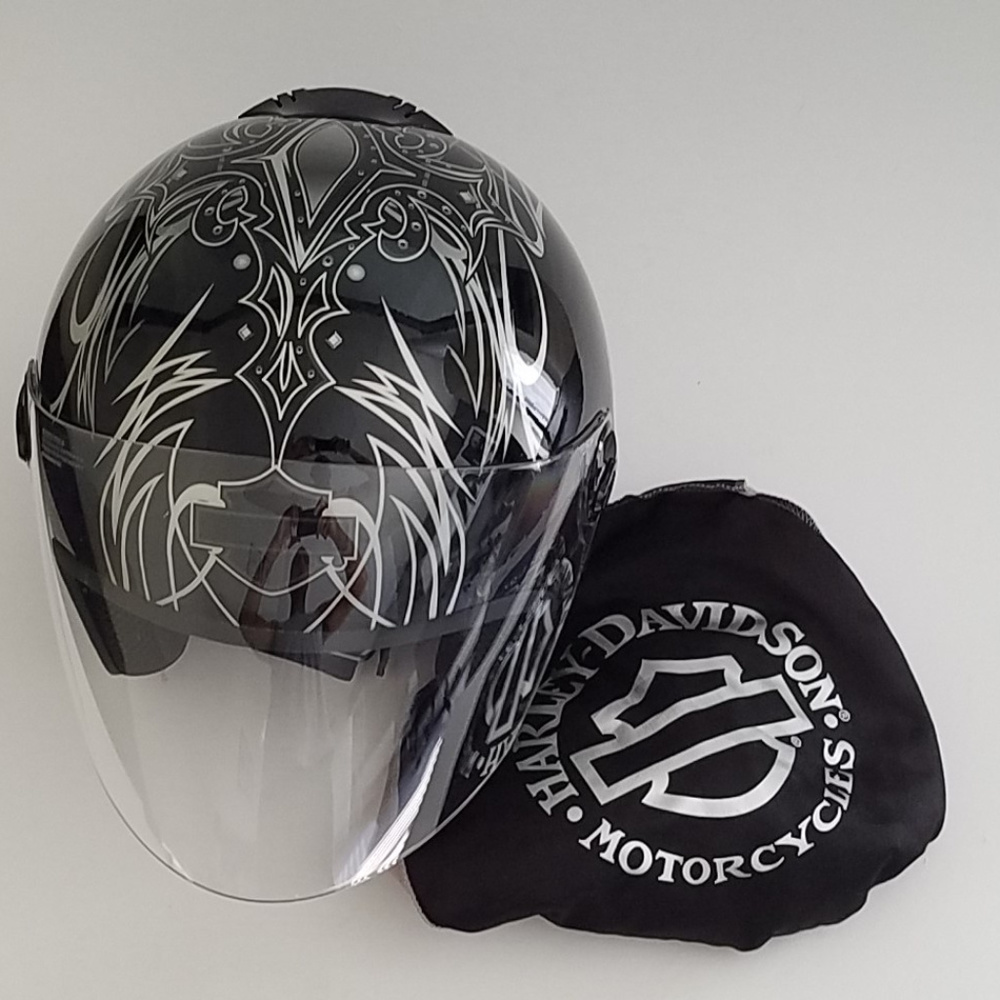 Harley-Davidson Mens 3/4 Helmet Black XS